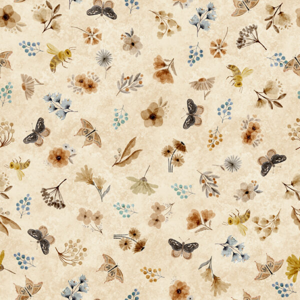 Bear Hugs - Flowers and Insects Toss - Tan