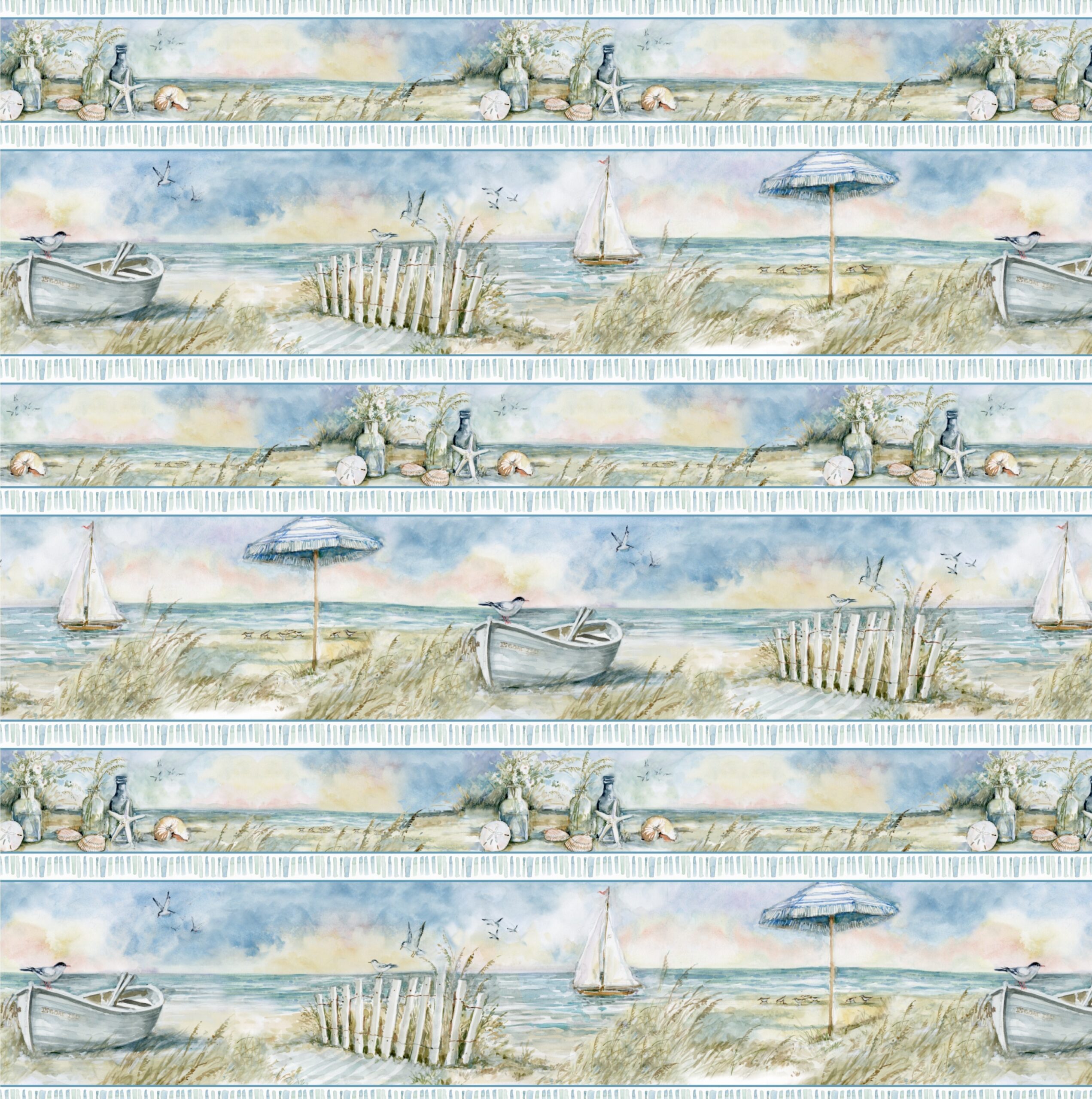Coastal Sanctuary - Scenic Repeating Border - Multi